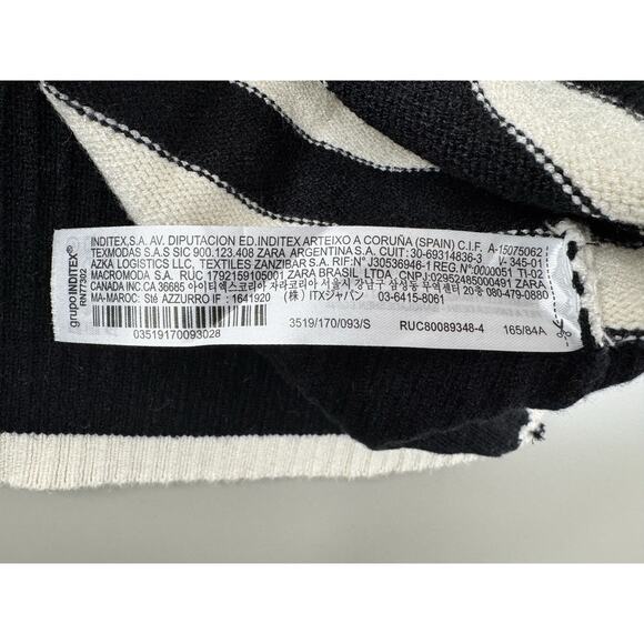 Zara Black White Breton Striped Sweater Women’s S Crewneck Paris Oversized Knit - Picture 6 of 10